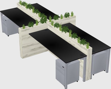 Rectangular shared desk