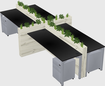 Rectangular shared desk