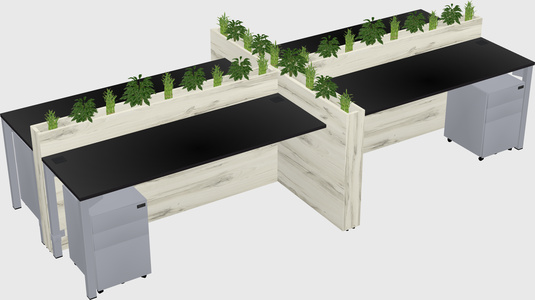 Rectangular shared desk