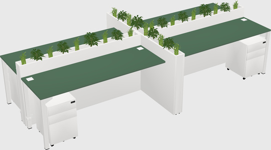 Rectangular shared desk