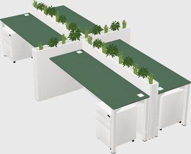 Rectangular shared desk