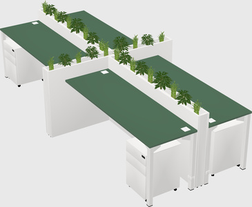 Rectangular shared desk