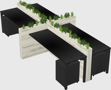 Rectangular shared desk