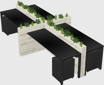 Rectangular shared desk