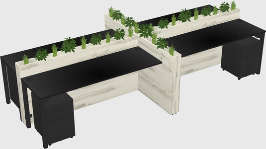 Rectangular shared desk