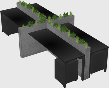 Rectangular shared desk