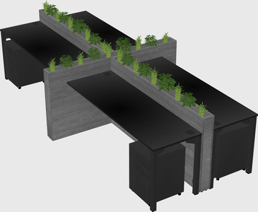 Rectangular shared desk
