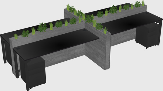 Rectangular shared desk