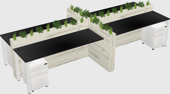 Rectangular shared desk