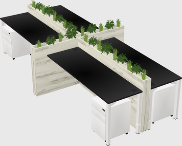 Rectangular shared desk
