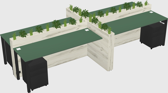 Rectangular shared desk