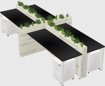 Rectangular shared desk