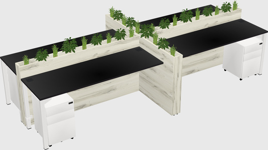 Rectangular shared desk