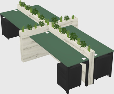 Rectangular shared desk