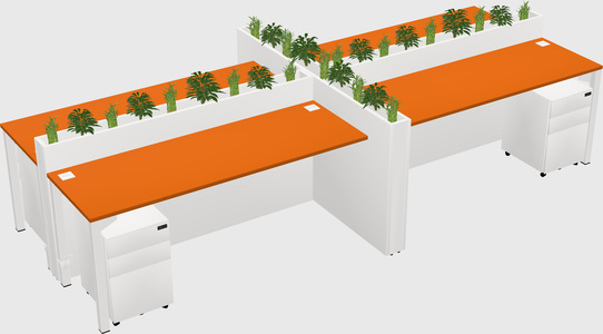 Rectangular shared desk