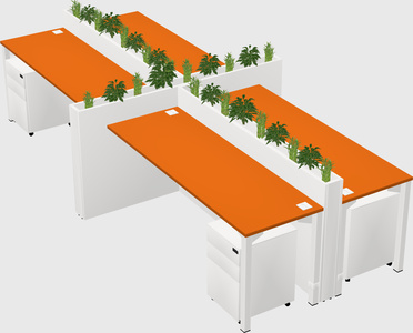Rectangular shared desk