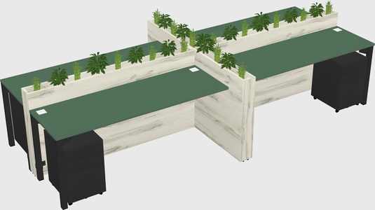 Rectangular shared desk