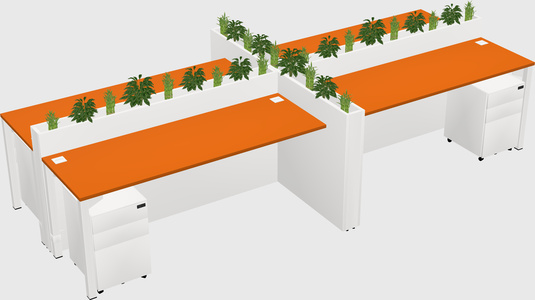 Rectangular shared desk