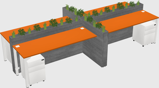Rectangular shared desk