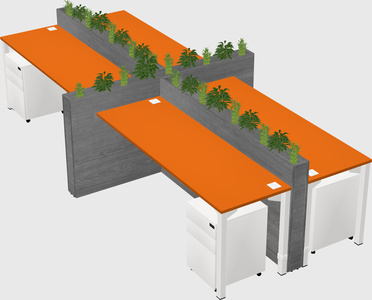 Rectangular shared desk