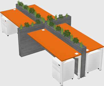 Rectangular shared desk