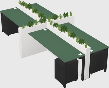 Rectangular shared desk