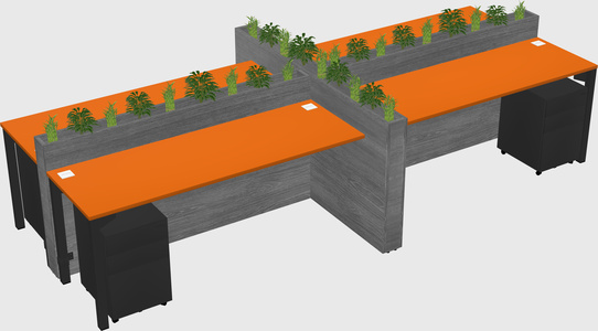 Rectangular shared desk