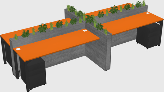 Rectangular shared desk
