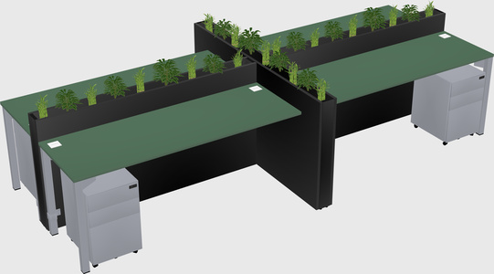 Rectangular shared desk