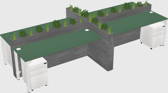 Rectangular shared desk