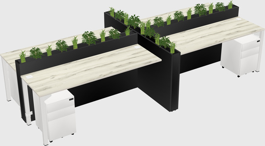 Rectangular shared desk