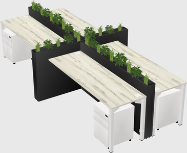 Rectangular shared desk