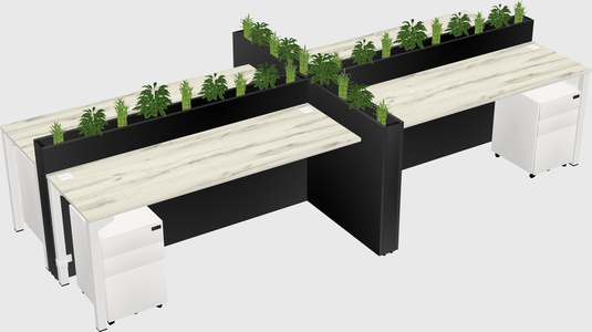 Rectangular shared desk
