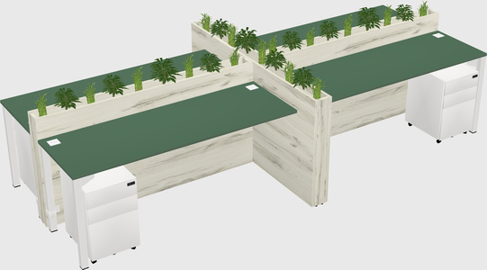 Rectangular shared desk