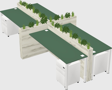 Rectangular shared desk