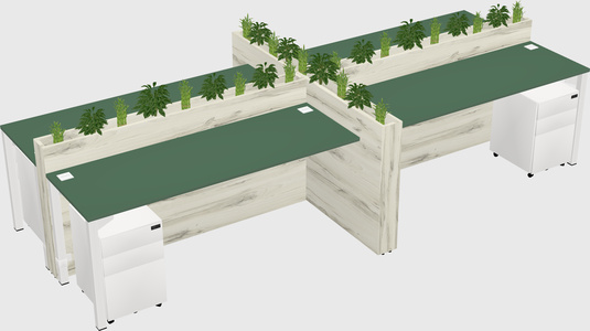 Rectangular shared desk