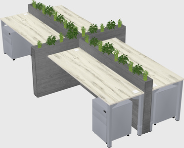 Rectangular shared desk