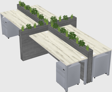Rectangular shared desk