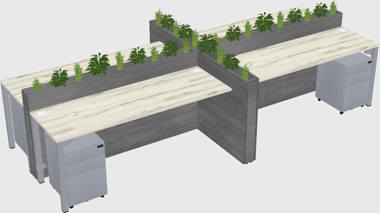 Rectangular shared desk