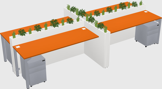 Rectangular shared desk