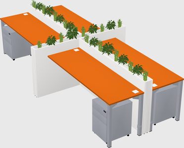 Rectangular shared desk