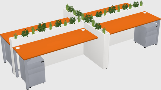 Rectangular shared desk