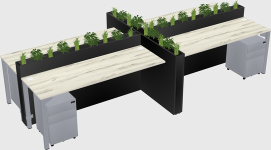 Rectangular shared desk