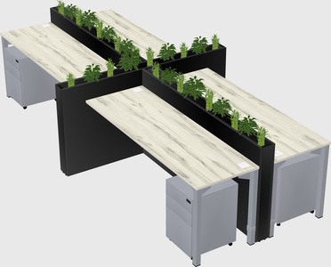 Rectangular shared desk