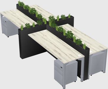 Rectangular shared desk