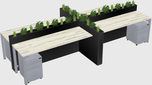 Rectangular shared desk