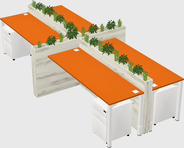 Rectangular shared desk