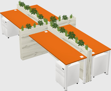 Rectangular shared desk