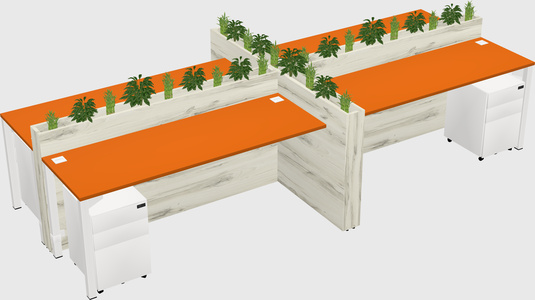 Rectangular shared desk