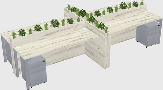 Rectangular shared desk